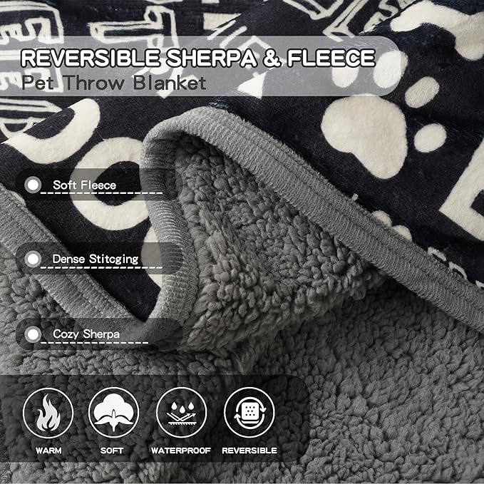Waterproof Dog Blankets Pet Blanket 60"x80", Soft Fluffy Sofa Car Bed Protector - Image 4