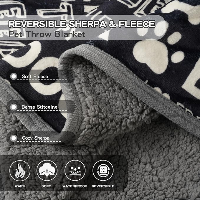 Waterproof Dog Blankets Pet Blanket 50"x60", Soft Fluffy Sofa Car Bed Protector - Image 4