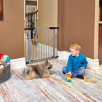 MidWest Homes for Pets 29-Inch High Walk-thru Pressure Mounted Gray Steel Dog - Image 4