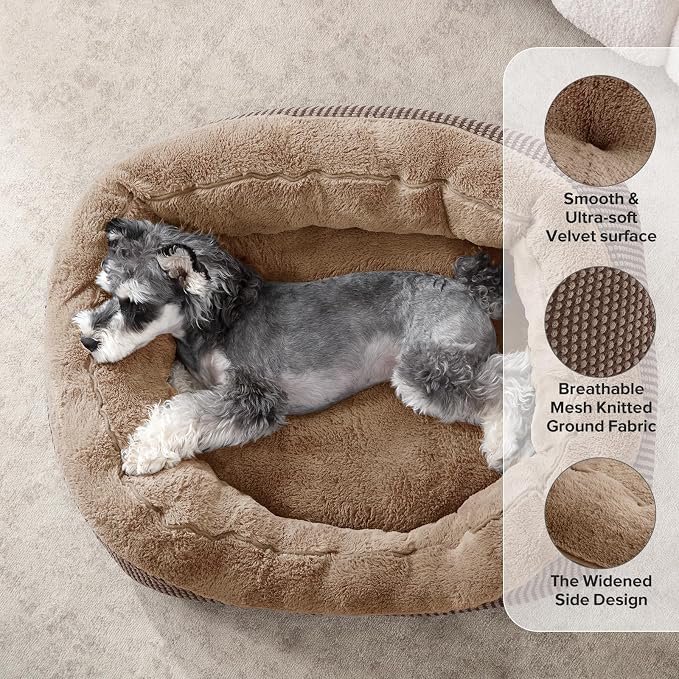 INVENHO Small Dog Bed Washable Orthopedic Calming Warming Durable Pet Bed - Image 2
