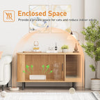 Cat Litter Box Enclosure with Cat Scratch Pad, Sliding Door, 37.4" Litter Box - Image 5