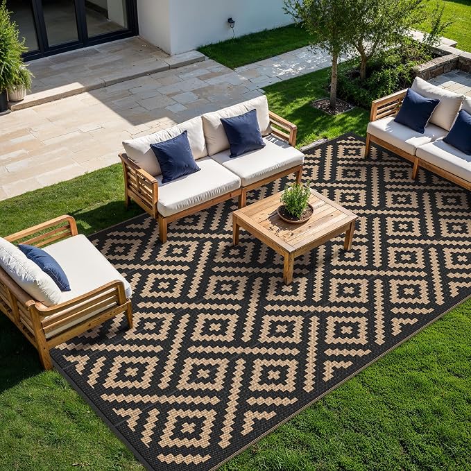 GENIMO Outdoor Rug for Patio Clearance, Reversible Plastic Straw Rugs for RV - Image 2