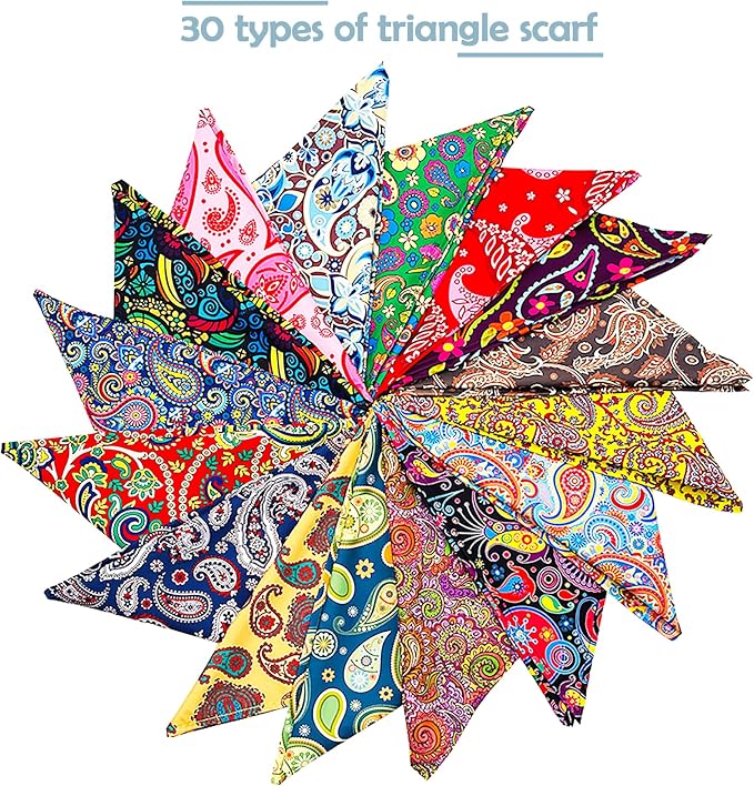 30 Pcs Paisley Dog Bandanas Bulk 33 Inche XL Stitch Dogs Bandanas Polyester - Image 4