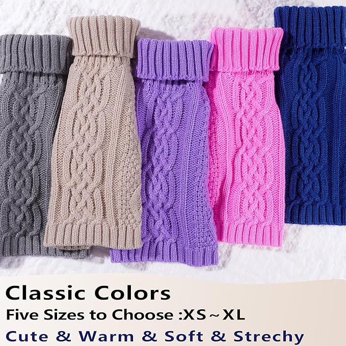 Knitted Dog Sweaters for Small Dogs Warm Small Dog Clothes Winter Sleeveless - Image 5