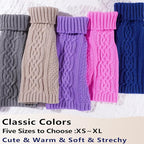 Dog Sweaters for Small Dogs Turtleneck Pullover Puppy Sweater Sleeveless Cable - Image 5