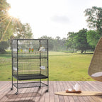 Yaheetech 52-inch Wrought Steel Standing Large Flight King Bird Cage - Image 2