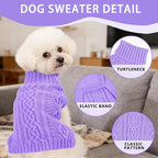 Dog Sweaters for Small Dogs Knit Puppy Sweater Fall Winter Dog Clothes Warm - Image 3