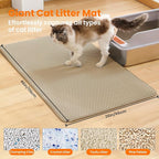 Jumbo Cat Litter Mat, 46x26 Inches Double Layer Honeycomb Litter Trapping Mat - Image 2