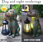 Dog Garden Statues with Solar Lantern Outdoor Decor-Dog Solar Figurines Lights - Image 2