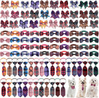 Reginary 100 Pieces Dog Bow Tie Collar Set Include 40 Dog Neckties, and 30 by Reginary