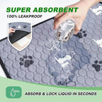 Washable Pee Pads for Dogs Mat, 2 Pack Absorbent Reusable Training Dog Pads Pet - Image 2