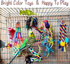 Bird Toys for Parakeet，ESRISE Parrot Conure Chewing Shredding Foraging Toys - Image 3