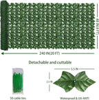 Artificial Fence Privacy Screen: 4FT x 20FT UV-Anti Faux Greenery Backdrop Ivy - Image 2