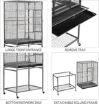 Yaheetech 54-inch Wrought Iron Standing Large Parrot Parakeet Flight Bird Cage - Image 7