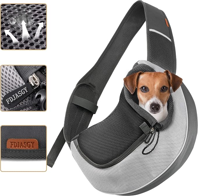 FDJASGY Pet Sling Carrier for Small Dogs Cats, Breathable Mesh Travelling Hand - Image 7