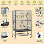 Yaheetech 52-inch Wrought Steel Standing Large Flight King Bird Cage - Image 4