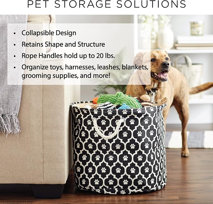 Bone Dry Pet Storage Collection Collapsible Bin, Small Round - Image 8