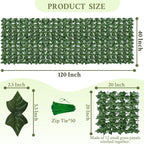 Artificial Ivy Privacy Fence Wall Screen, 40X120 in UV-Anti Faux Greenery - Image 2