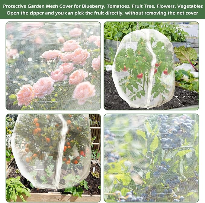 6Pcs Plant Covers from Insects, 3Size Bird Netting Barrier - Image 7