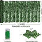 Artificial Fence Privacy Screen: 6FT x 20FT UV-Anti Faux Greenery Backdrop Ivy - Image 2