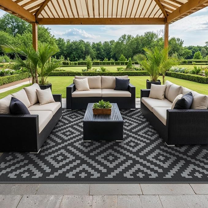 GENIMO Outdoor Rugs 8x10 Waterproof, Reversible Mats, Area Plastic Straw Rug - Image 7