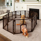 MyPet 8-Panel Petyard Passage: 6.5 ft. Wide 26 in. Tall Brown Freestanding - Image 10