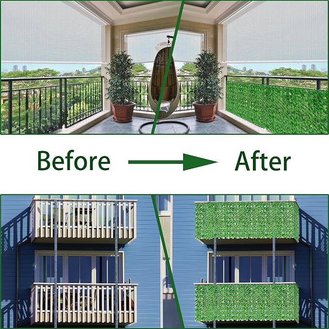 Artificial Ivy Privacy Fence Wall Screen, 40X120 in UV-Anti Faux Greenery - Image 4