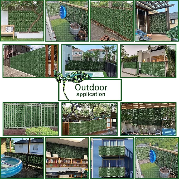 Artificial Fence Privacy Screen: 4FT x 20FT UV-Anti Faux Greenery Backdrop Ivy - Image 6