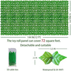 Artificial Ivy Privacy Fence Wall Screen: 72 X144 in UV-Anti Faux Greenery - Image 2