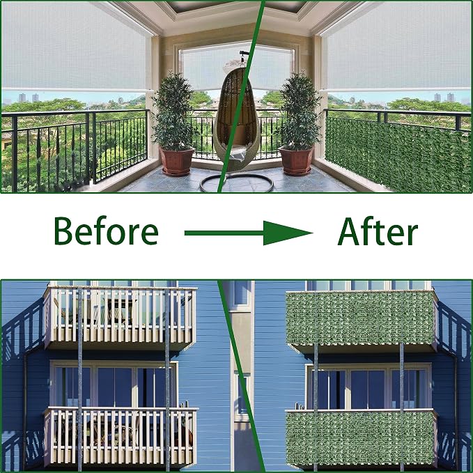 Artificial Ivy Privacy Fence Wall Screen, 80X120 in UV-Anti Faux Greenery - Image 4