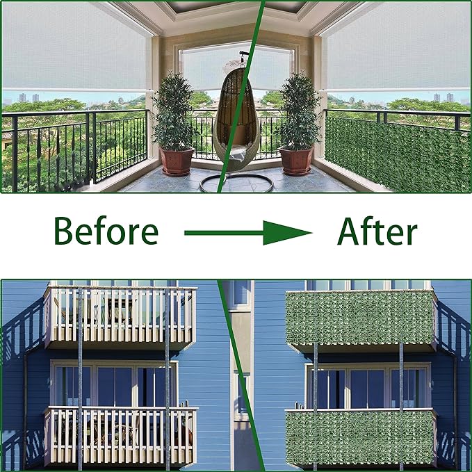 Artificial Ivy Privacy Fence Wall Screen, 48x120 in UV-Anti Faux Greenery - Image 6