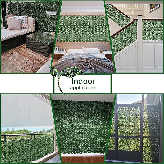 Artificial Ivy Privacy Fence Wall Screen, 48x120 in UV-Anti Faux Greenery - Image 4